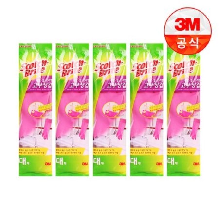 3M 황토숯 고리형 고무장갑(대) 5개세트